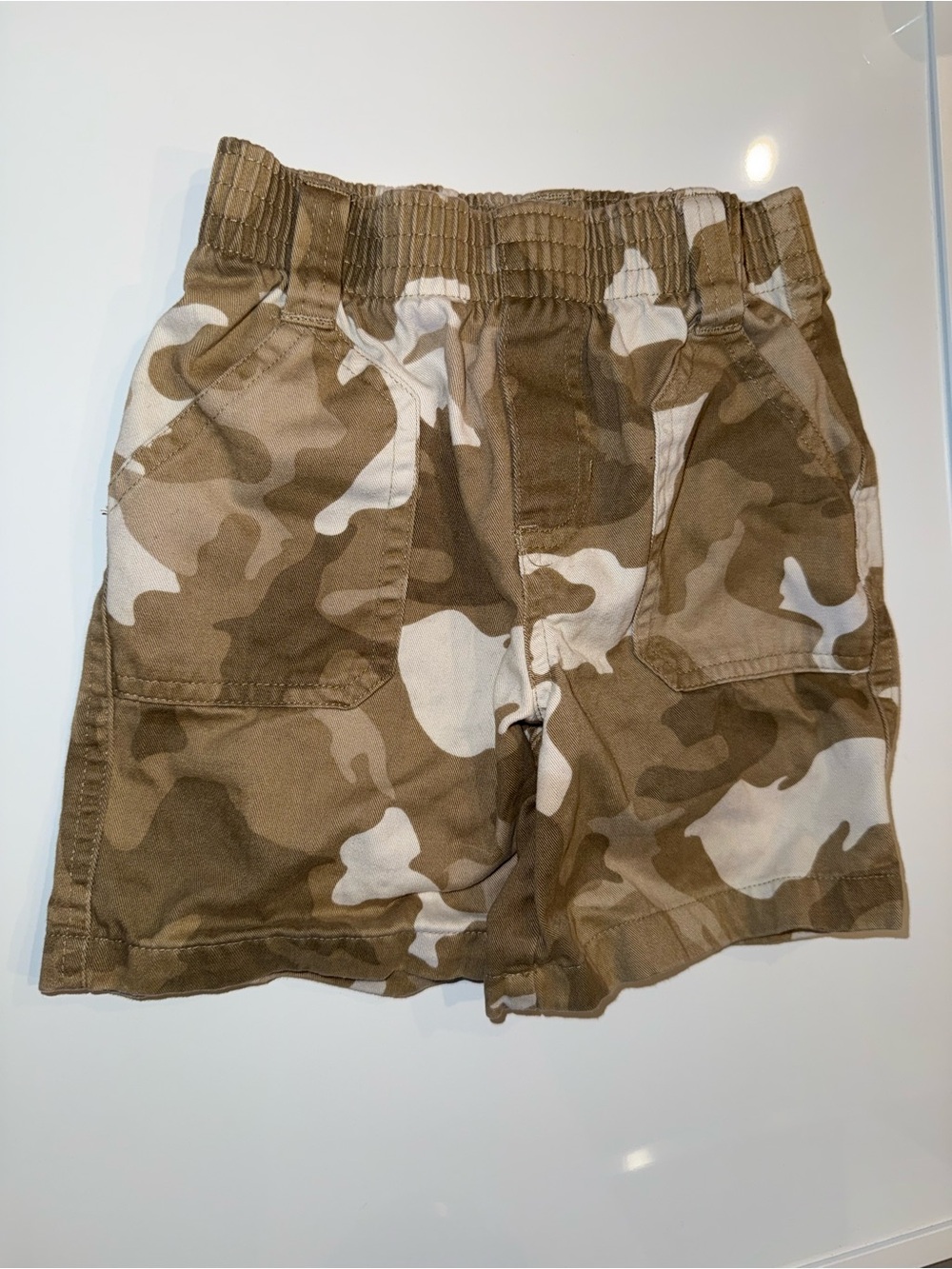 Wonderkids Brown & Cream Camo Elastic-Waist Shorts